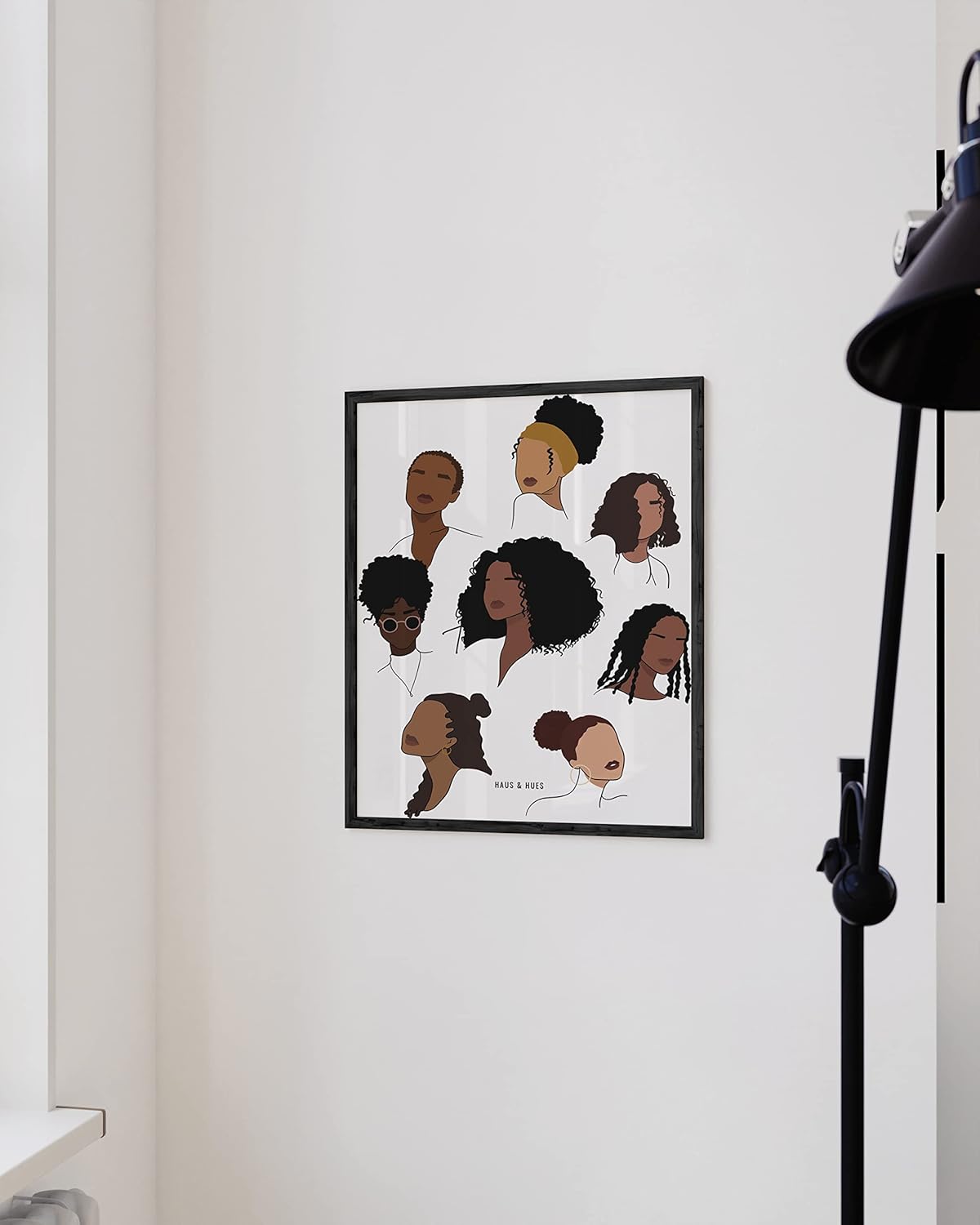 HAUS AND HUES Arte de pared y póster de cabello de niña negra para mujer, arte de mujeres negras y afroamericanas para pared, arte de pared de mujer