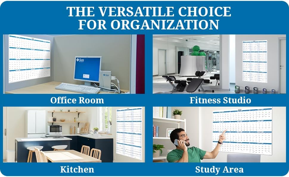 2019Calendario de pared 32″ de alto x 48″ de ancho. Mejores en it ‘s Clase borrable non-ghostingnon-staining