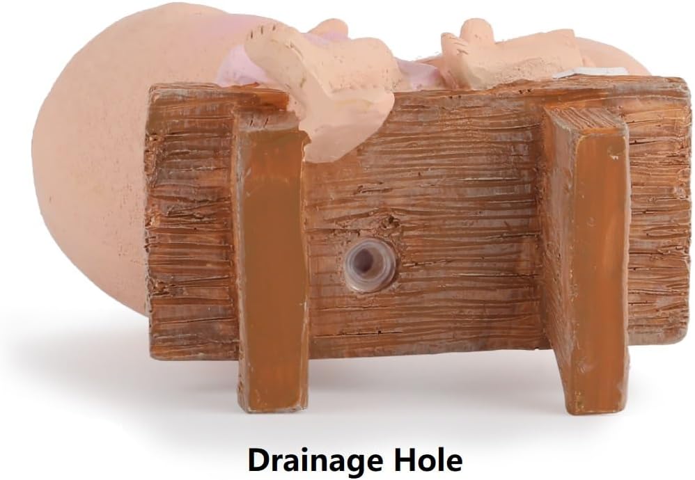 Maceta de doble cara para interiores y exteriores, con agujero de drenaje, bonita maceta de cara de mujer, regalos para familiares y amigos