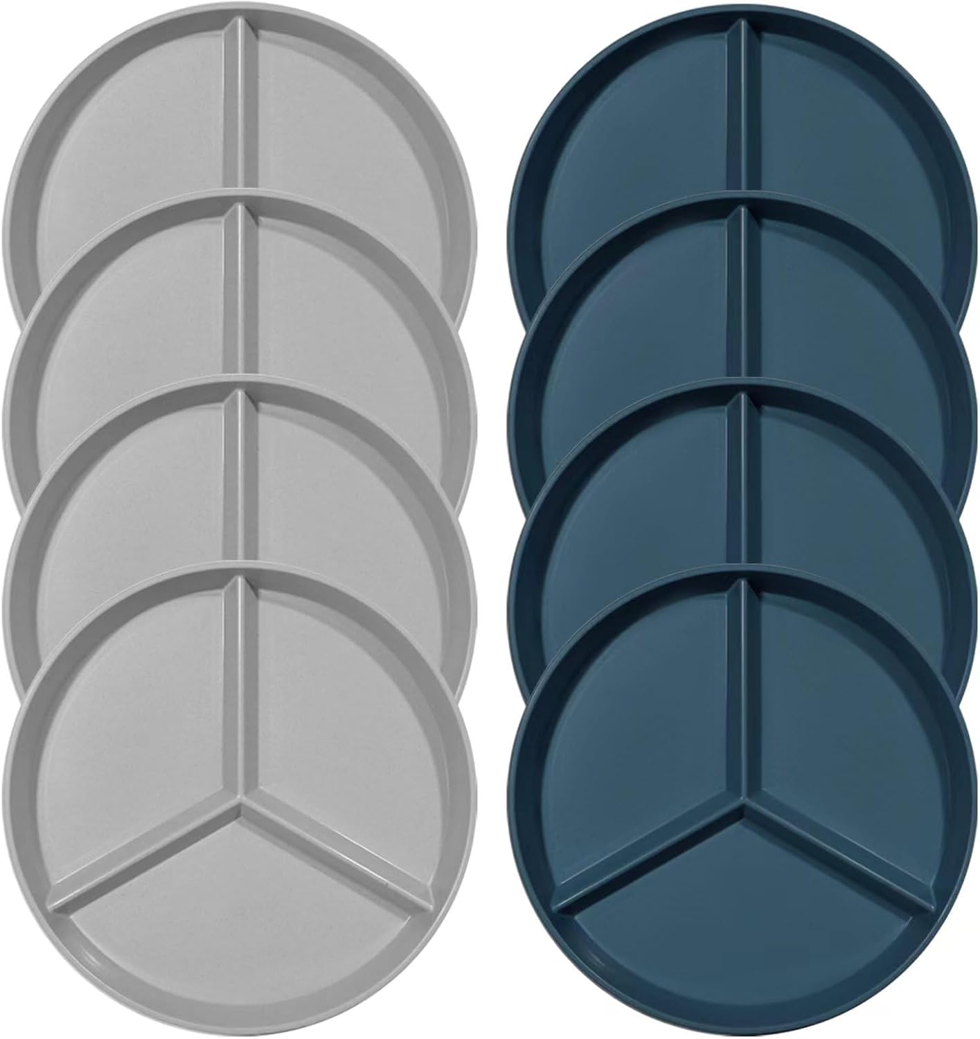 DLF. DONGLINFENG Juego de 8 divisores irrompibles de 9.6 pulgadas, tablero de control de porciones de plástico, apto para lavavajillas y microondas
