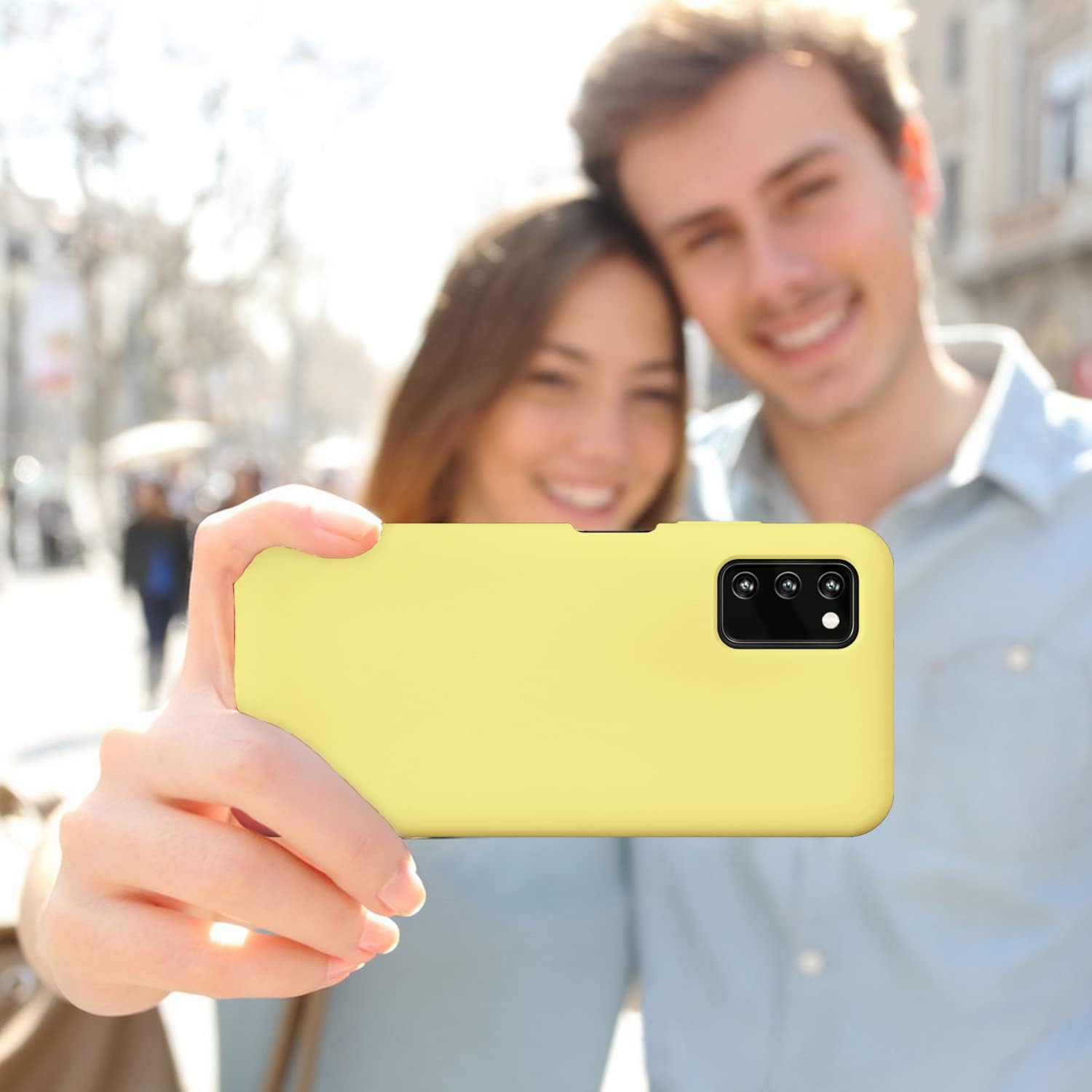 SYMOCA Liqiud – Funda de silicona para Samsung Galaxy A03S de silicona sedosa, delgada, de cuerpo completo, a prueba de golpes, con forro de