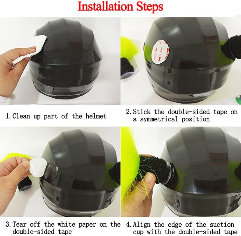 2 piezas – Casco de motocicleta, cola de caballo, casco de bicicleta, trenzas para cualquier casco, decoración de copa, reutilizable (J)