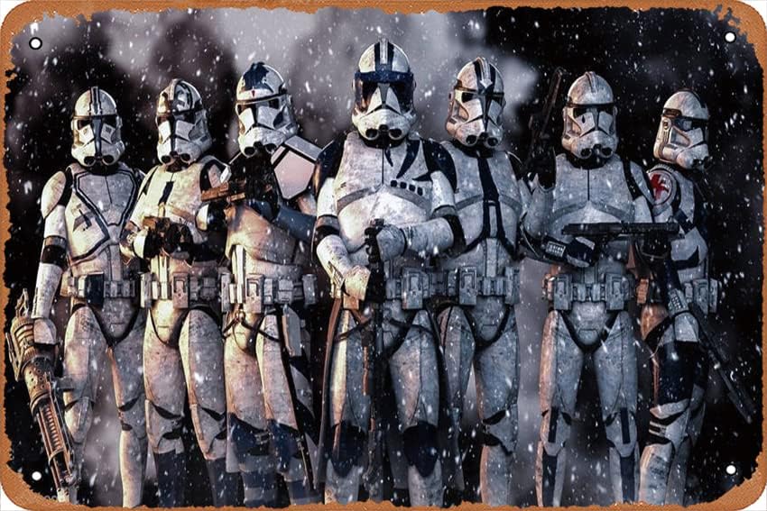 Zuhhgii Póster de Clone Troopers In Snow de metal, carteles artísticos de estaño, placa de cine, hogar, cafetería, bar, decoración de pared,