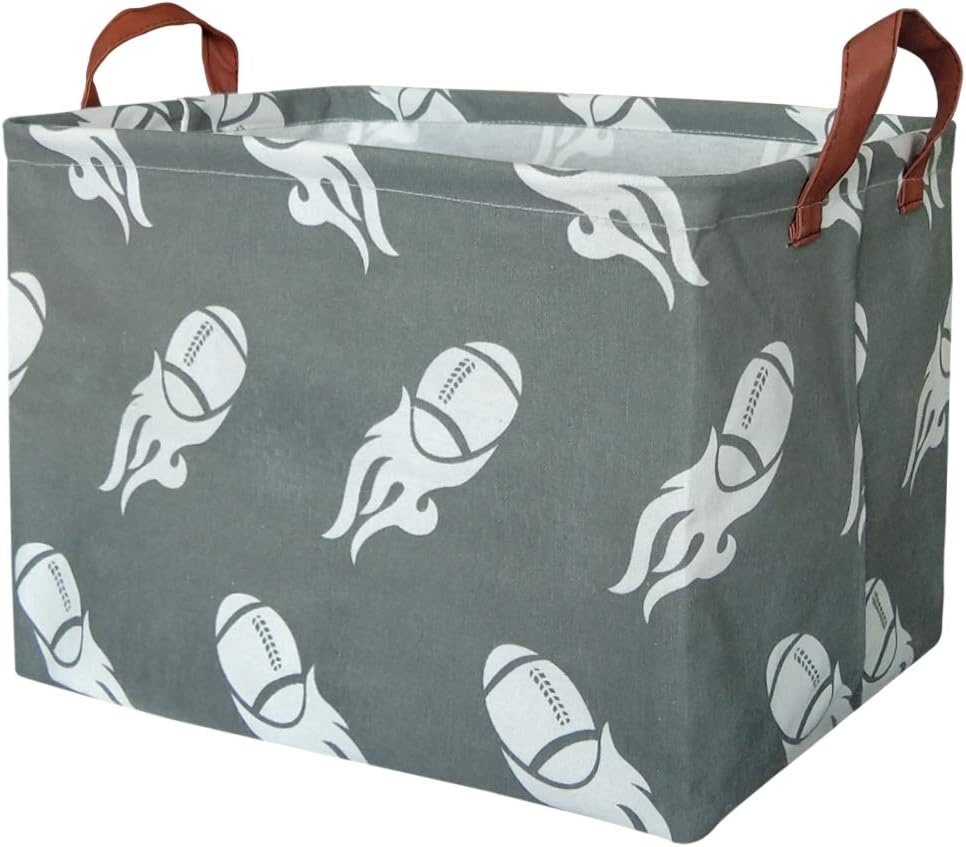 BOOHIT – Cesta rectangular de almacenamiento, cesta de guardería de tela de lona para guardar juguetes, caja organizadora impermeable, cesta de