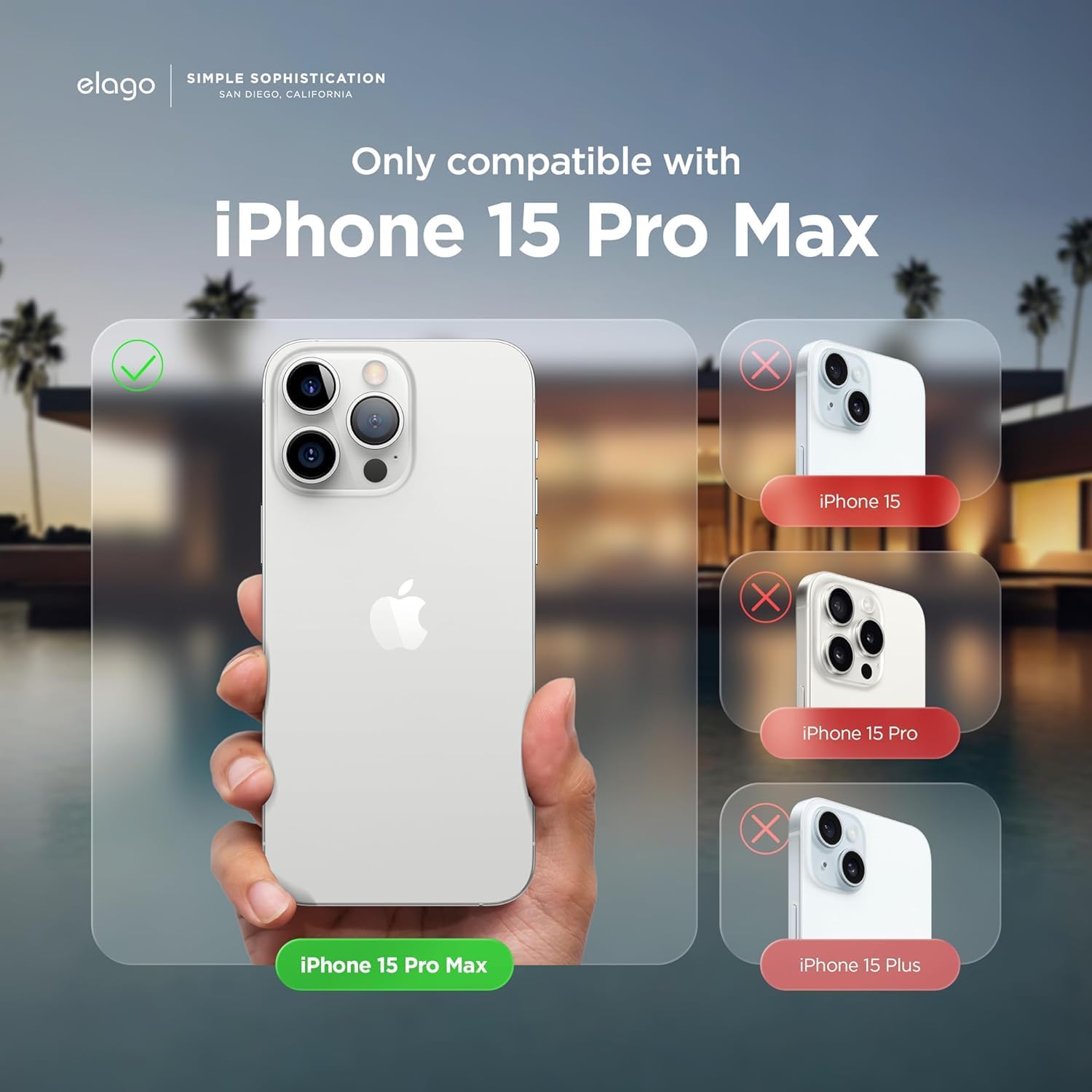 elago Compatible con iPhone 15 Pro Max, funda de silicona líquida, funda protectora de cuerpo completo, a prueba de golpes, funda delgada para