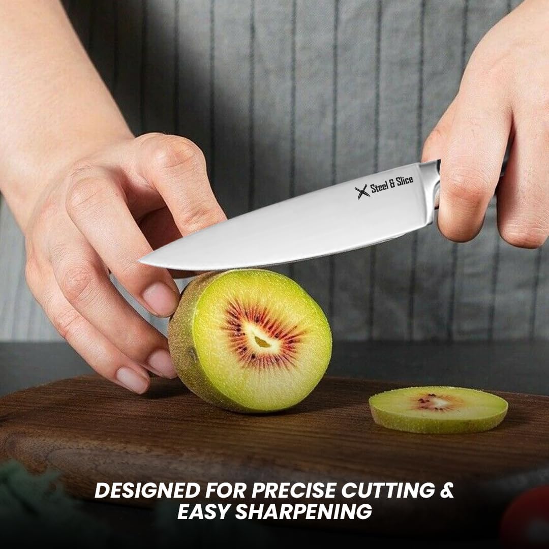 Juego de cuchillos de cocina de acero inoxidable alemán de 19 piezas, juego de bloques de cuchillos premium con afilador de cuchillos, juego de