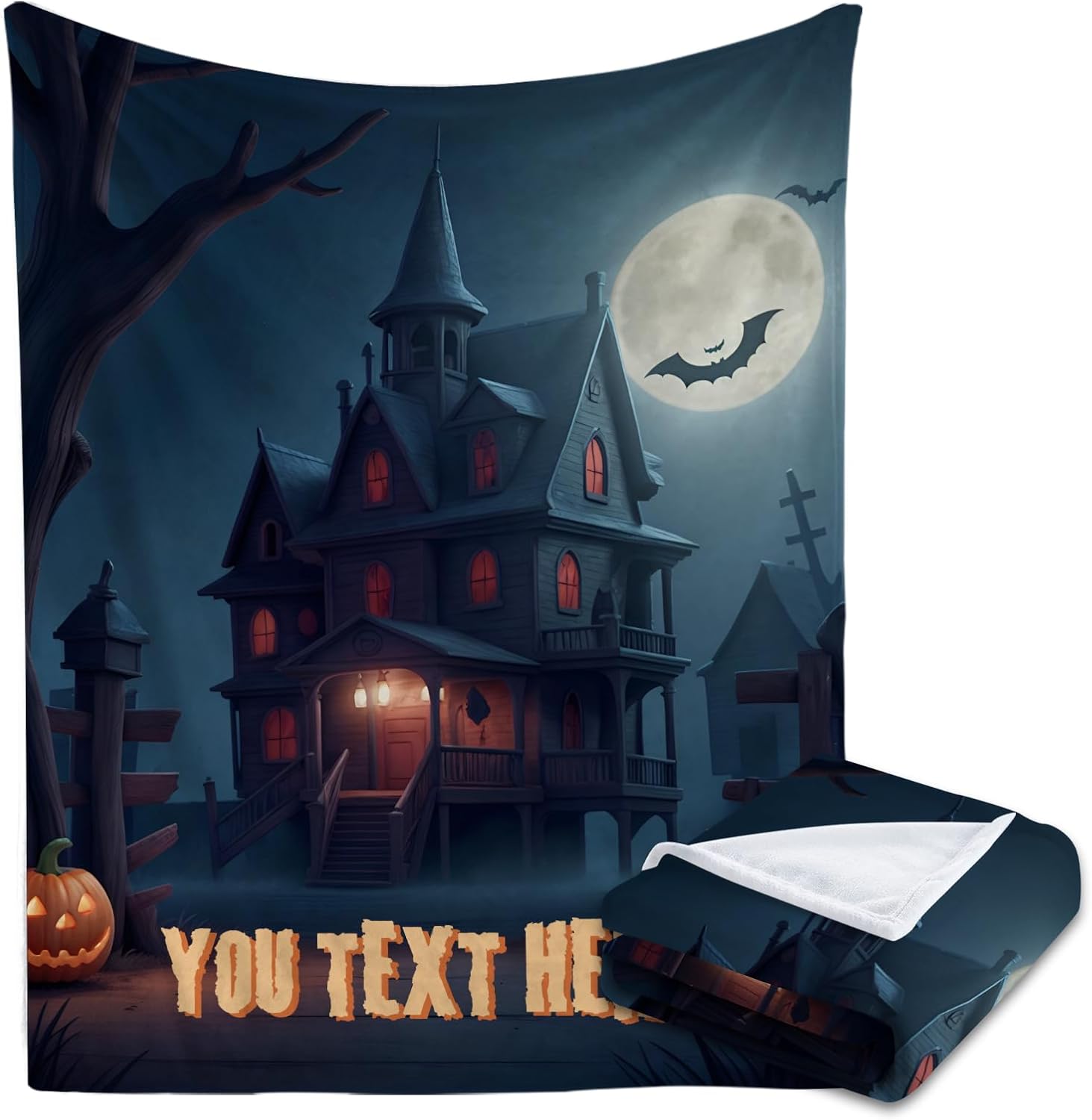 Manta de Halloween personalizada con calabaza, manta de franela suave, decoración de Halloween para sofá, sala de estar, dormitorio, regalos