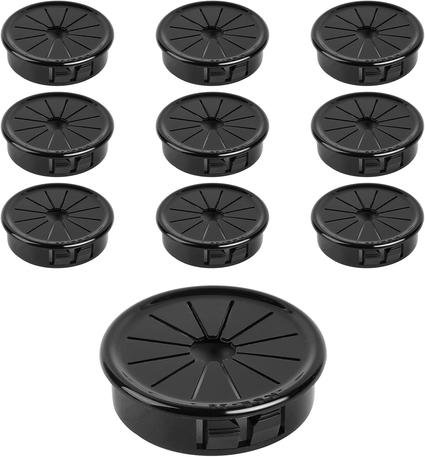 10 ojales de goma, ojales de goma de 1-12 pulgadas para cableado, fundas para agujeros de cables de escritorio en forma de pétalo, ojales
