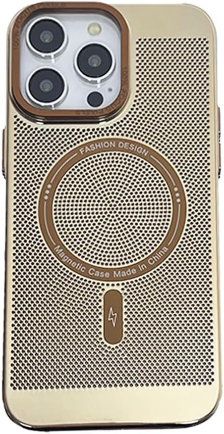 Funda magnética de disipación de calor para iPhone 14 Pro Max compatible con Magsafe delgada y dura carga inalámbrica galvanizada (para iPhone 14