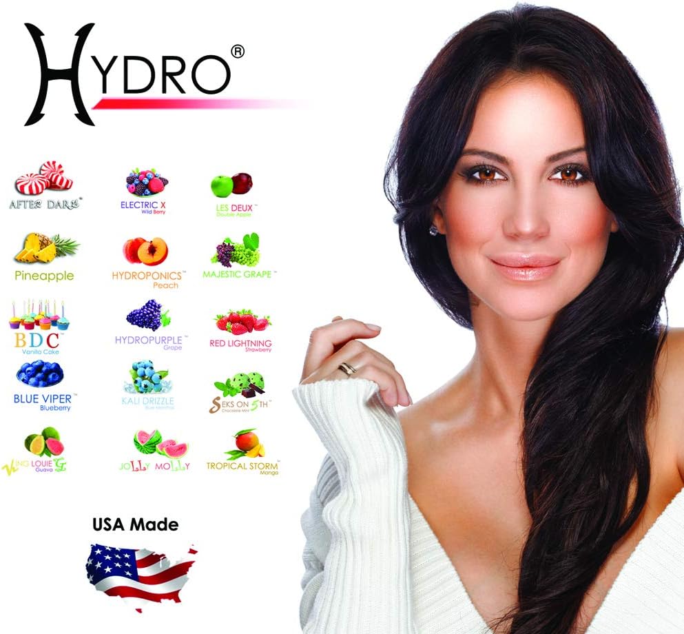 Hydro Sabores activos de cachimba con aceites esenciales, All Active Mix Hookah Shisha en melocotón, fresa, mango, piña, sandía y menta, sabores de