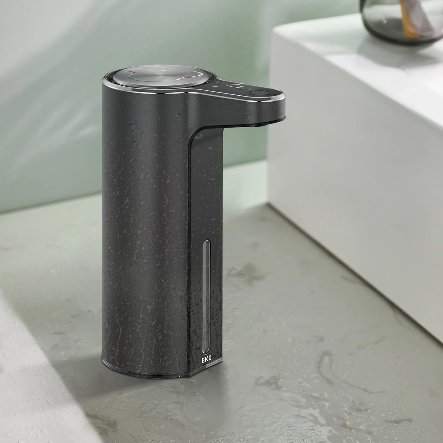 EKO Dispensador de jabón automático sin contacto Aroma para baño y cocina, dispensador de jabón líquido de manos, resistente al agua y recargable, 9