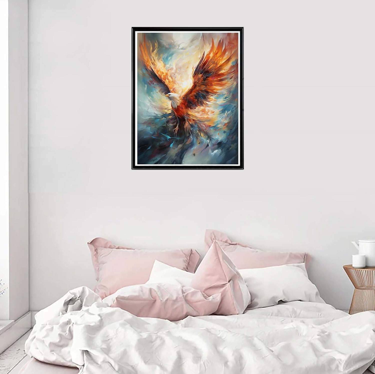 Cuneai – Kit de pintura de diamante 5D Phoenix  Taladro redondo por números, manualidades coloridas, bordado de cristal para decoración de pared del