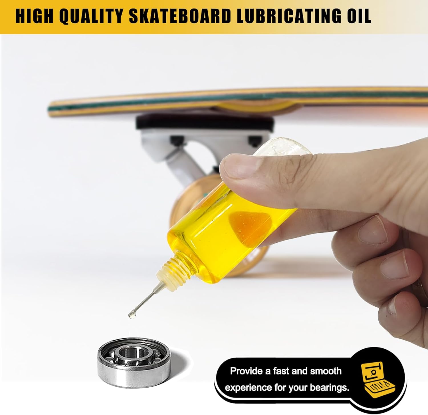 Skateboard Bearing Oil Speed Ball Bearing Oil 1 oz Bearing Lubricant Fast Super Smooth Bearing Lube for Skateboard, Longboard, Scooter, Inline