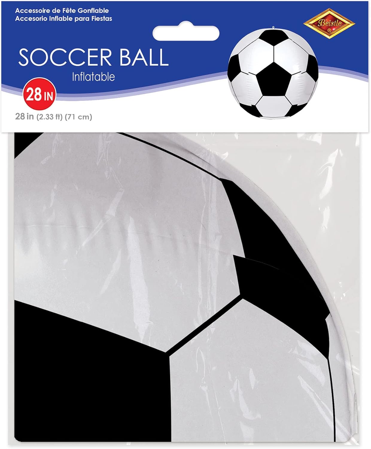 Beistle Decoraciones inflables gigantes del partido del balón de fútbol de 28″ para la celebración del cumpleaños del tema de los deportes,