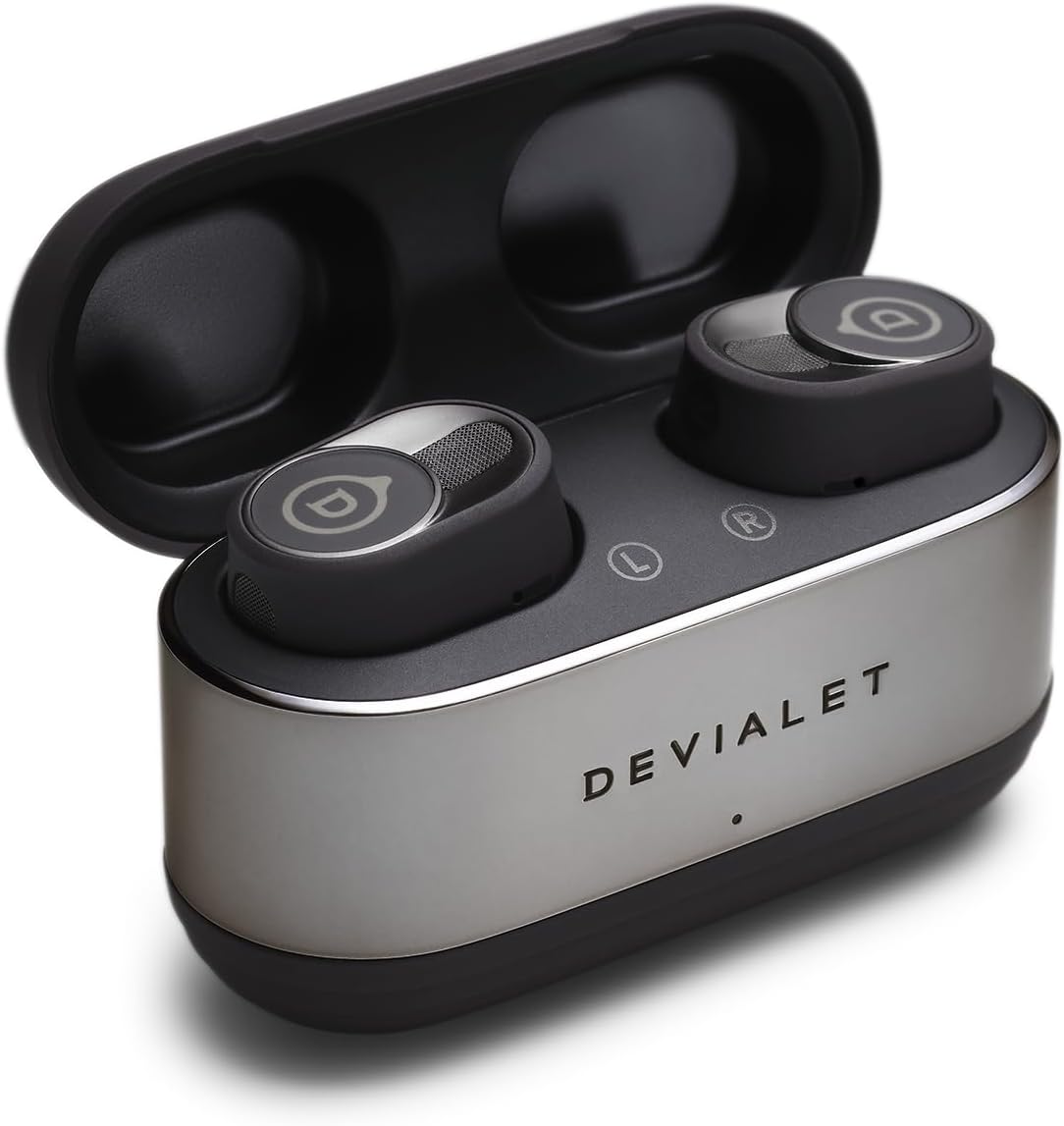 Devialet – Auriculares inalámbricos verdaderos – Gemini II – Negro mate – para música diaria y sonido de viaje – Cancelación de ruido – Ajuste cómodo