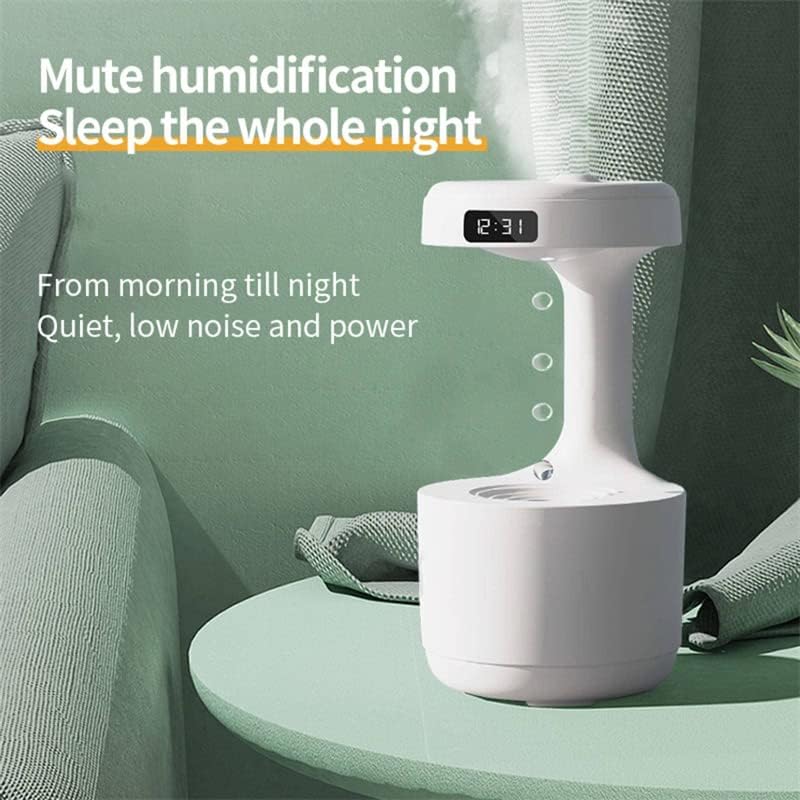 Baddie Humidificador antigravedad con reloj de gota de agua Difusor de aroma de reflujo de gran capacidad Oficina Dormitorio Silencio niebla pesada