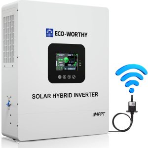 ECO-WORTHY Cargador inversor híbrido solar de 5000 W, convertidor paralelo múltiple de 48 V CC a 120 V-240 V CA, controlador de carga MPPT integrado ECO-WORTHY Cargador inversor híbrido solar de 5000 W, convertidor paralelo múltiple de 48 V CC a 120 V-240 V CA, controlador de carga MPPT integrado
