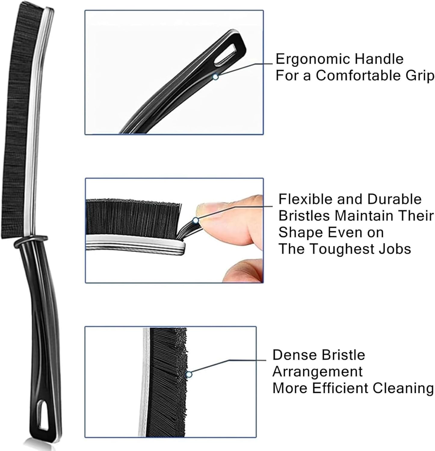 2 cepillos de limpieza de hendiduras, herramienta multifuncional de limpieza de huecos para uso doméstico, cepillo limpiador de lechada, cepillo