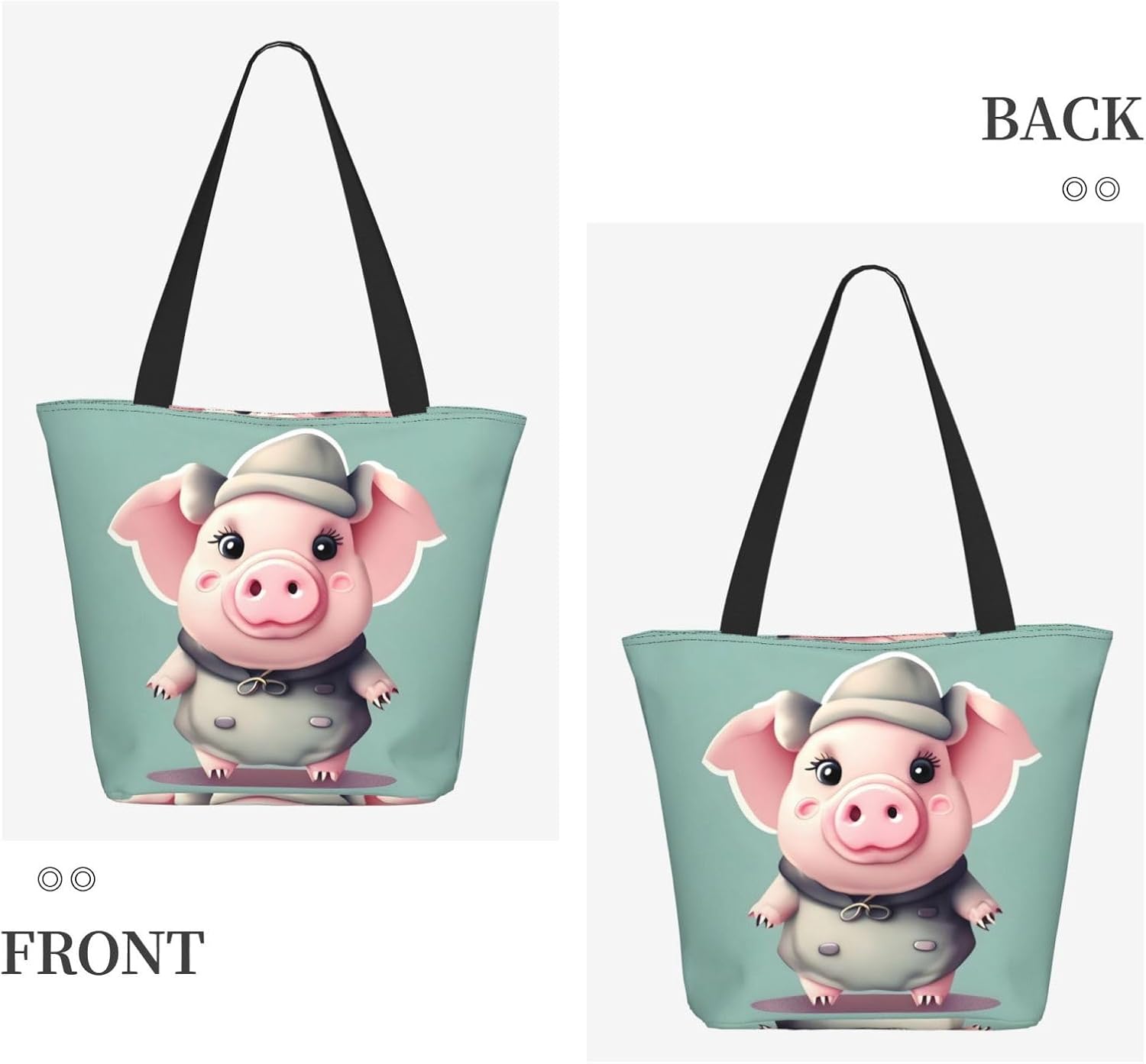 Breaux Lindas bolsas de cerdo, bolsas de mano con estampados, bolsas de compras reutilizables, bolsas de comestibles para mujeres y niñas
