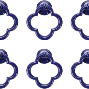 6 tiradores de armario con anillo de caída, pomos decorativos para armario, puerta, armario, aparador, color azul 6 tiradores de armario con anillo de caída, pomos decorativos para armario, puerta, armario, aparador, color azul