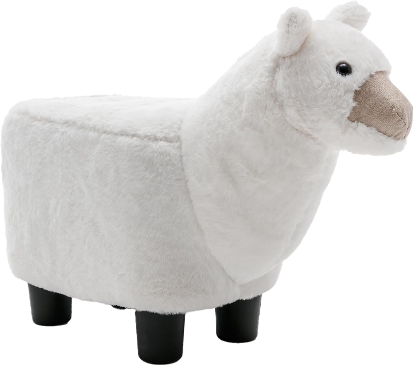 Reposapiés otomano de animales de felpa, decoración adorable y funcional para sala de estar, guardería y dormitorio (edición de alpaca)