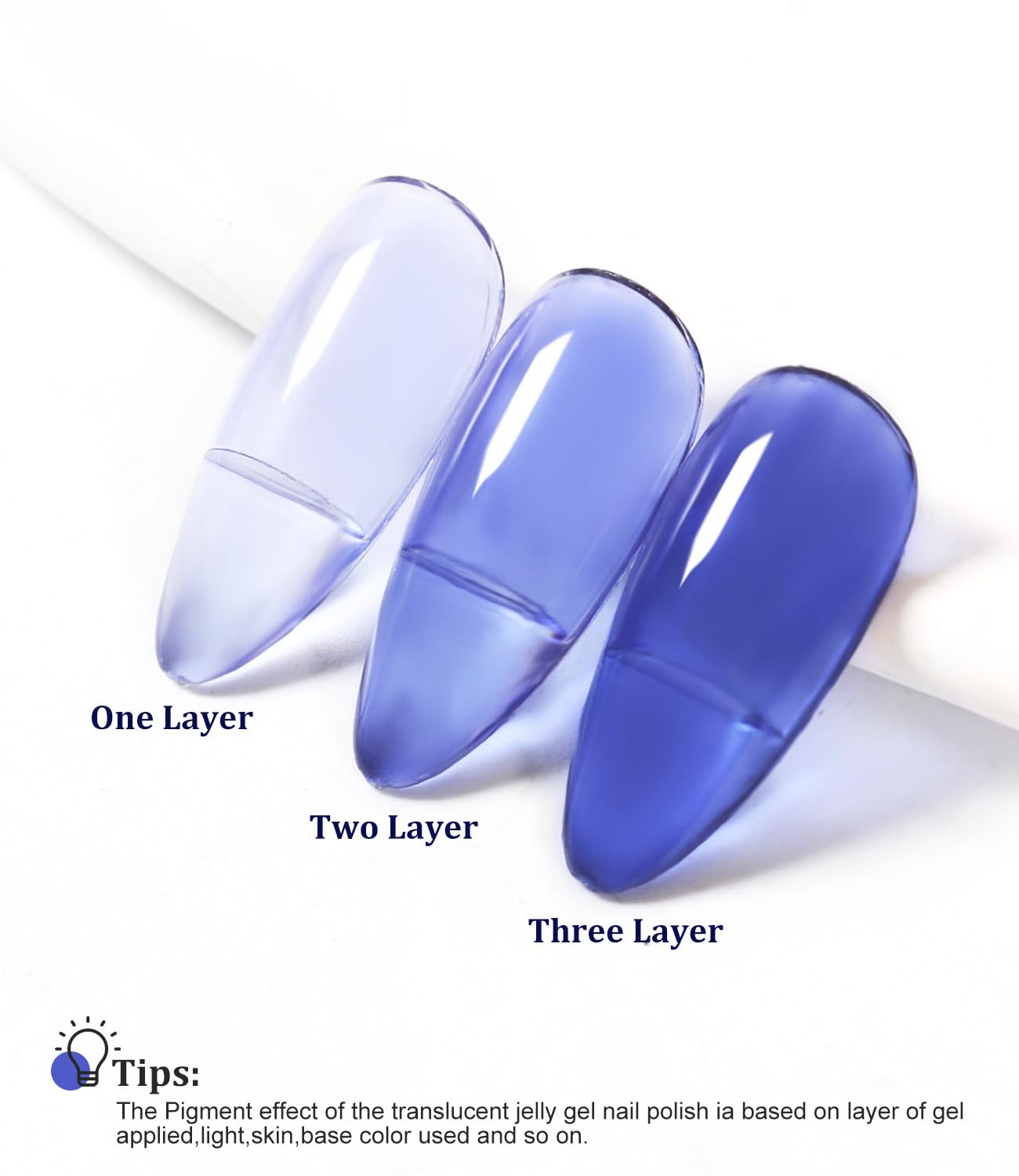 Major Dijit Esmalte de uñas Jelly Summer Blue Purple Red Green Glitter translúcido, vegano y libre de crueldad, 0.46 onzas líquidas (0.5 fl oz)