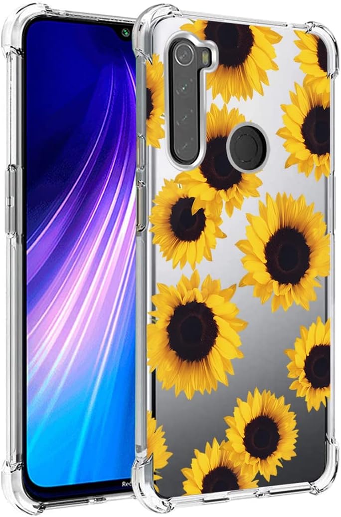 Yerebel Funda para Redmi Note 8 (20192021) M1908C3JH M1908C3JGG Linda funda, funda de silicona suave TPU transparente flexible para Xiaomi Redmi