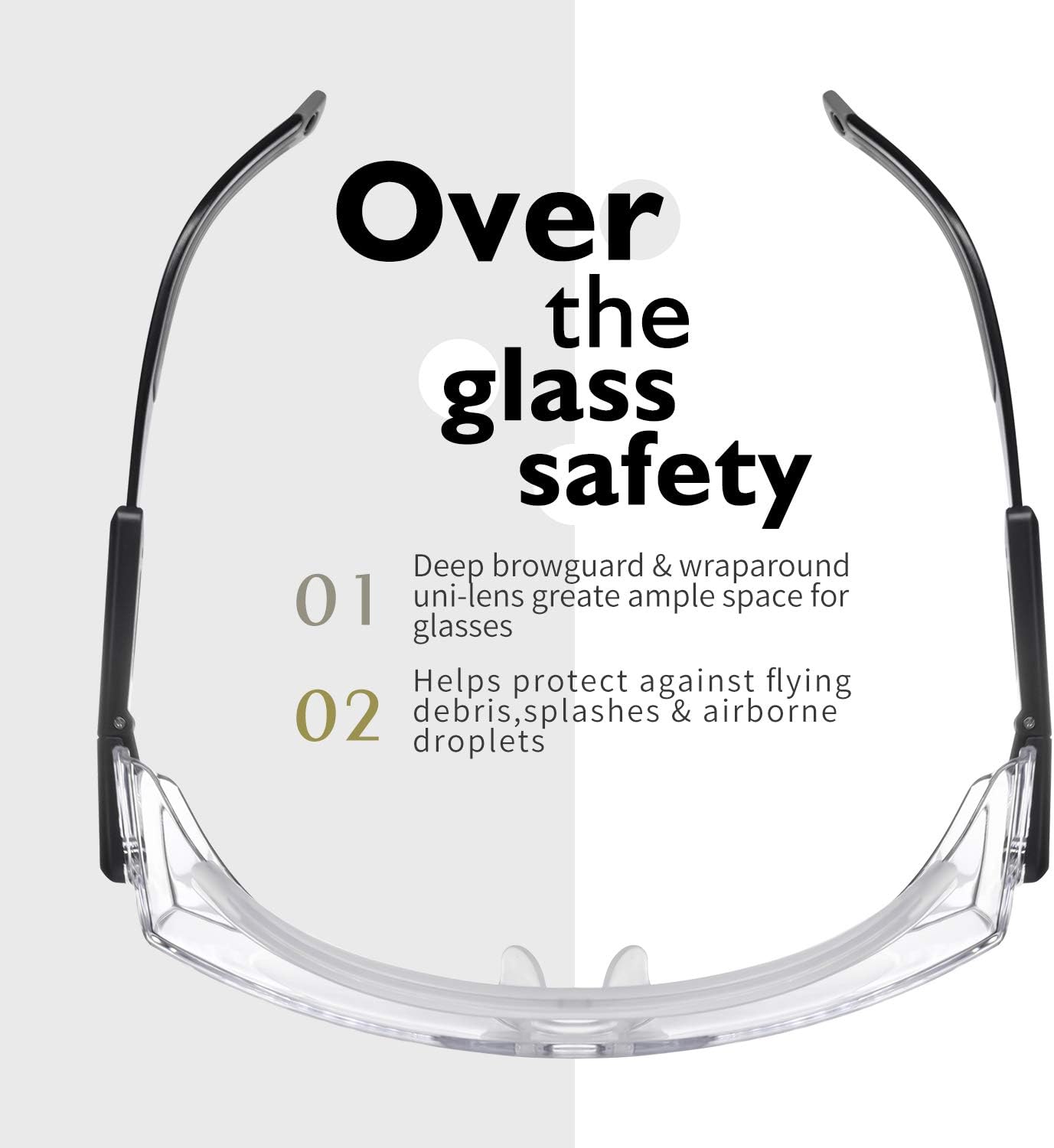 Gafas de seguridad antivaho con protectores laterales, elegantes gafas de seguridad para hombres y mujeres, gafas protectoras transparentes