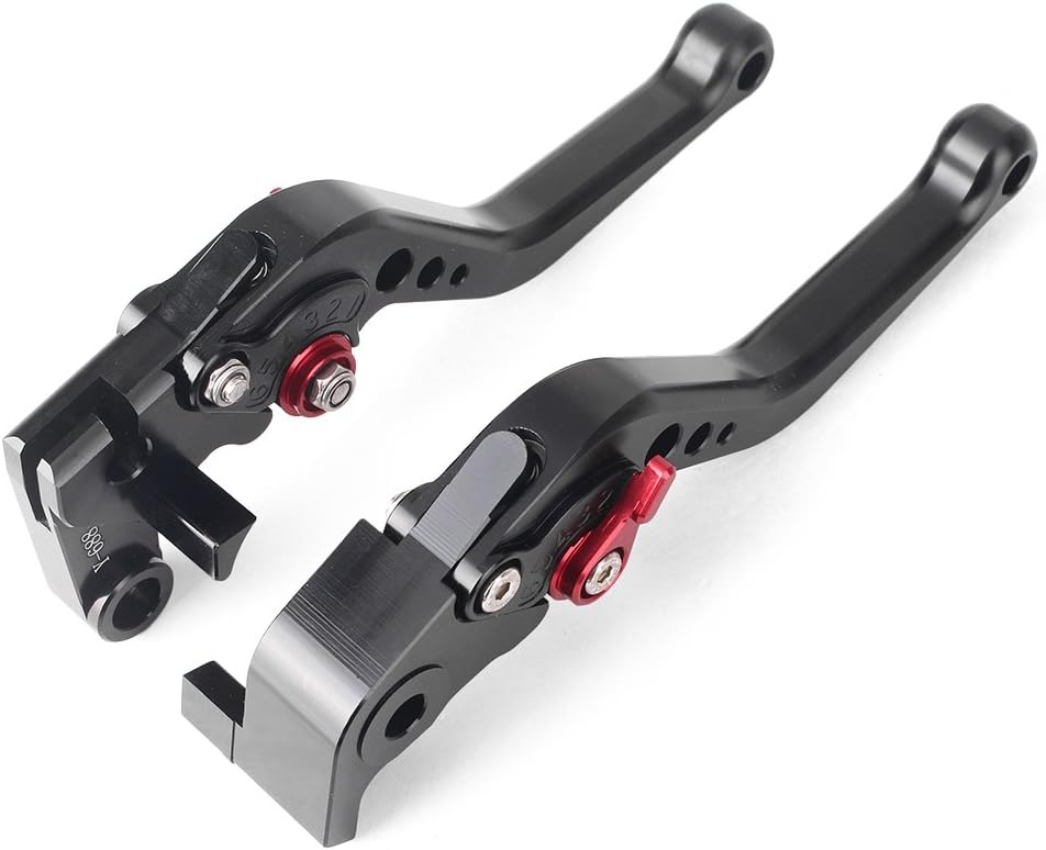 GZYF Palancas de embrague de freno cortopara Yamaha YZF R6 2005-2011YZF R1 2004-2008 negro y rojo
