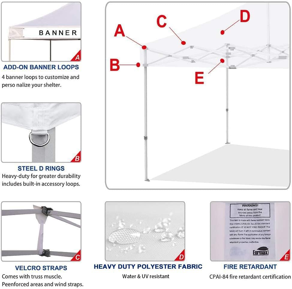 Eurmax – Toldo de repuesto, 10 x 10, elige entre 30 colores, solamente toldo, regalo de 4 unidades de bolsas de peso