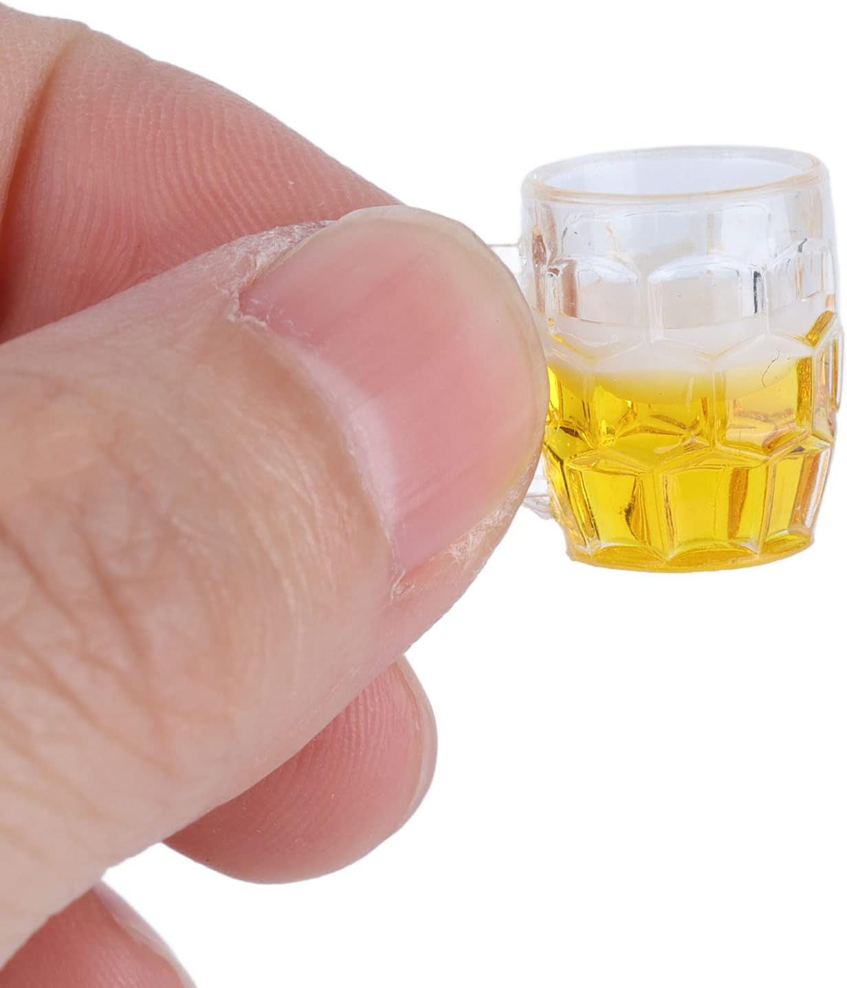 Luqeeg Vasos de cerveza en miniatura, tazas de cerveza en miniatura, kit de casa de muñecas en miniatura, accesorios de decoración de casa de