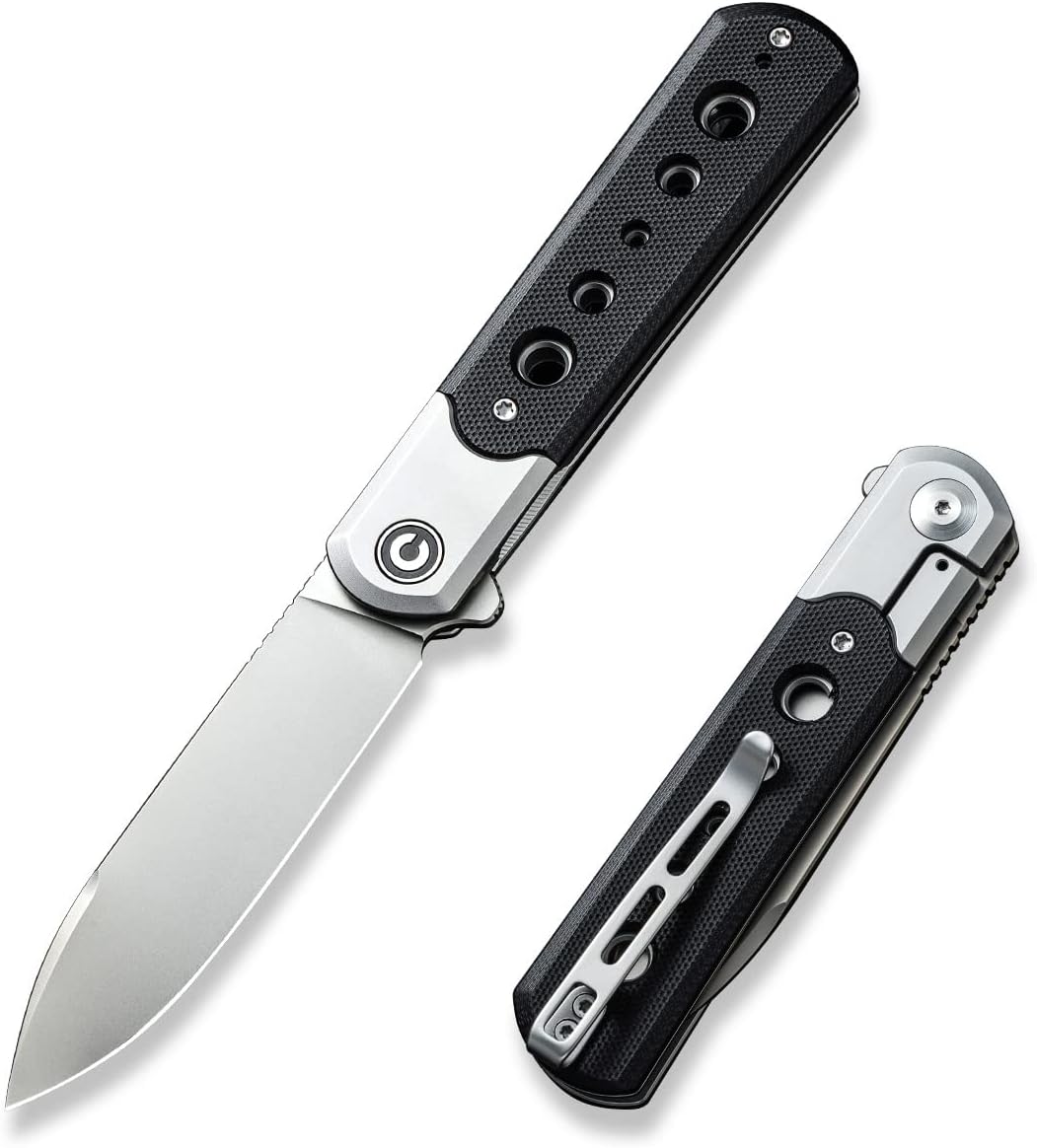 CIVIVI Banneret – Cuchillo de bolsillo plegable, hoja Nitro-V de 3.48 pulgadas, mango G10, clip de bolsillo reversible, cuchillo EDC para utilidad,
