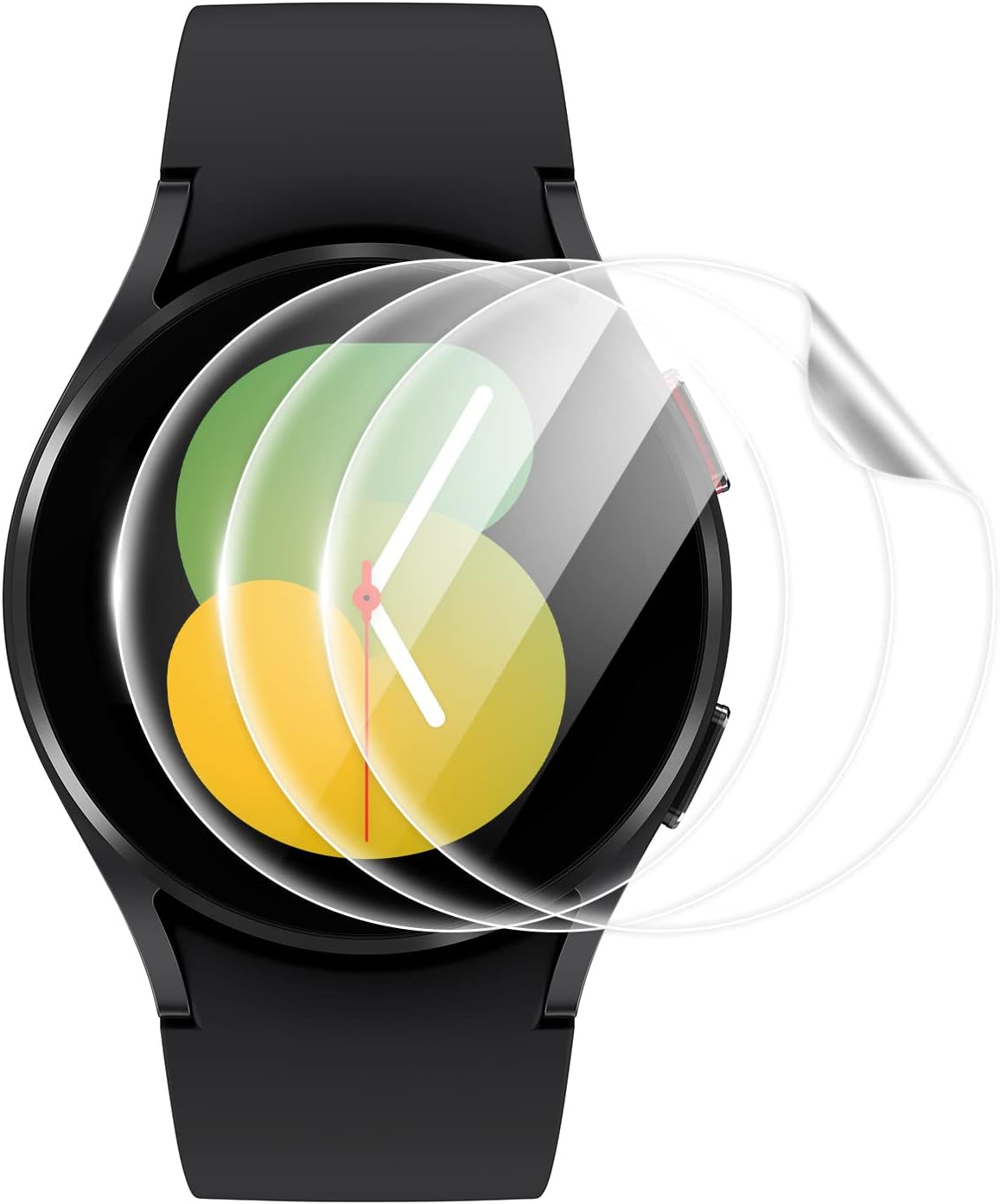 ZUSLAB Protector de pantalla de reloj compatible con Samsung Galaxy Watch 5 de 1.732 pulgadas 2022Watch 4 de 1.732 pulgadas 2021, paquete de 3 fácil