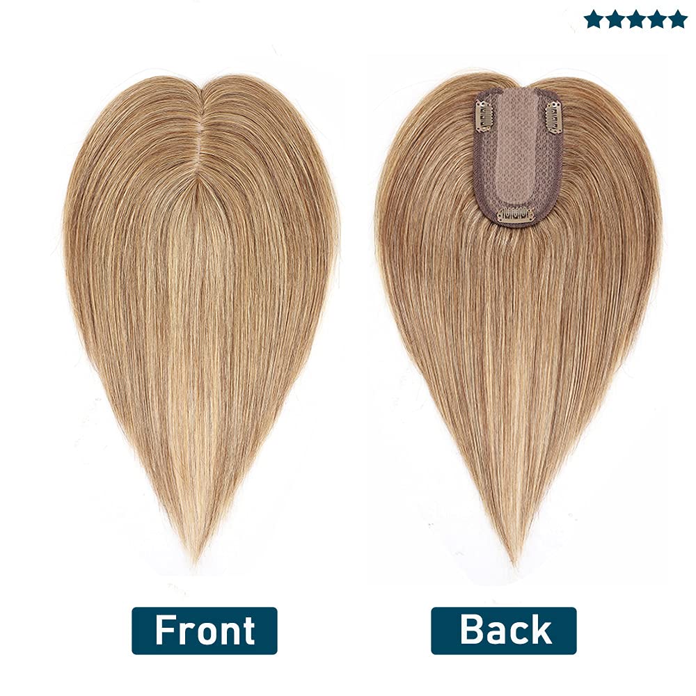 SEGO Toppers de cabello humano para mujeres con cabello fino, sin flequillo, 100% cabello humano real, pelucas de cabello humano superior, pelucas