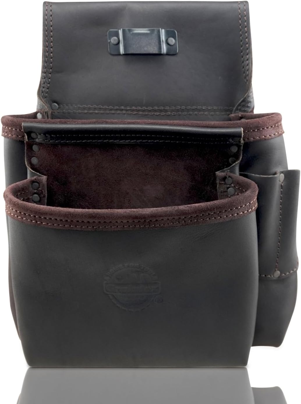 Graintex OS2080 – Bolsa de 8 bolsillos para uñas y herramientas, cuero curtido con aceite de grano superior para enmarcadores, constructores,