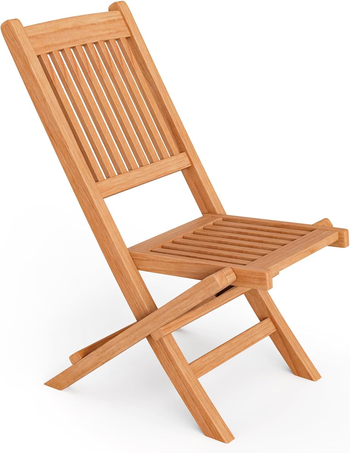 Giantex Sillas plegables para patio, sillas de madera de teca indonesia para exteriores con asiento y respaldo de rejillas, silla portátil de