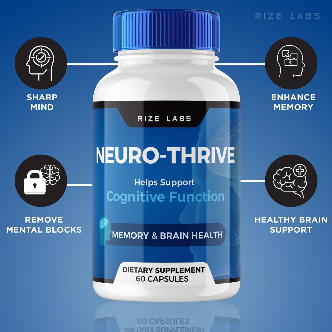 Neuro-Thrive Suplemento Neuro-Thrive, fórmula orgánica de apoyo de memoria Neuro-Thrive, Neuro-Thrive para reducir los efectos negativos de la