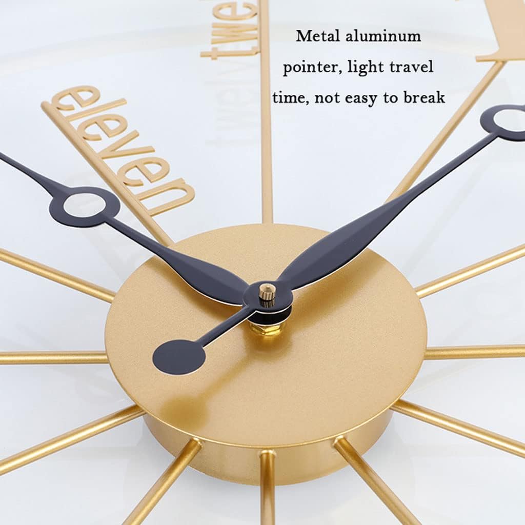 AOKLEY Reloj de pared Large Wall Clock for Living Room Decor 21 Inch Metal Wall Clock Silent Battery Operated Modern Luxury Wall Clock for Bedroom