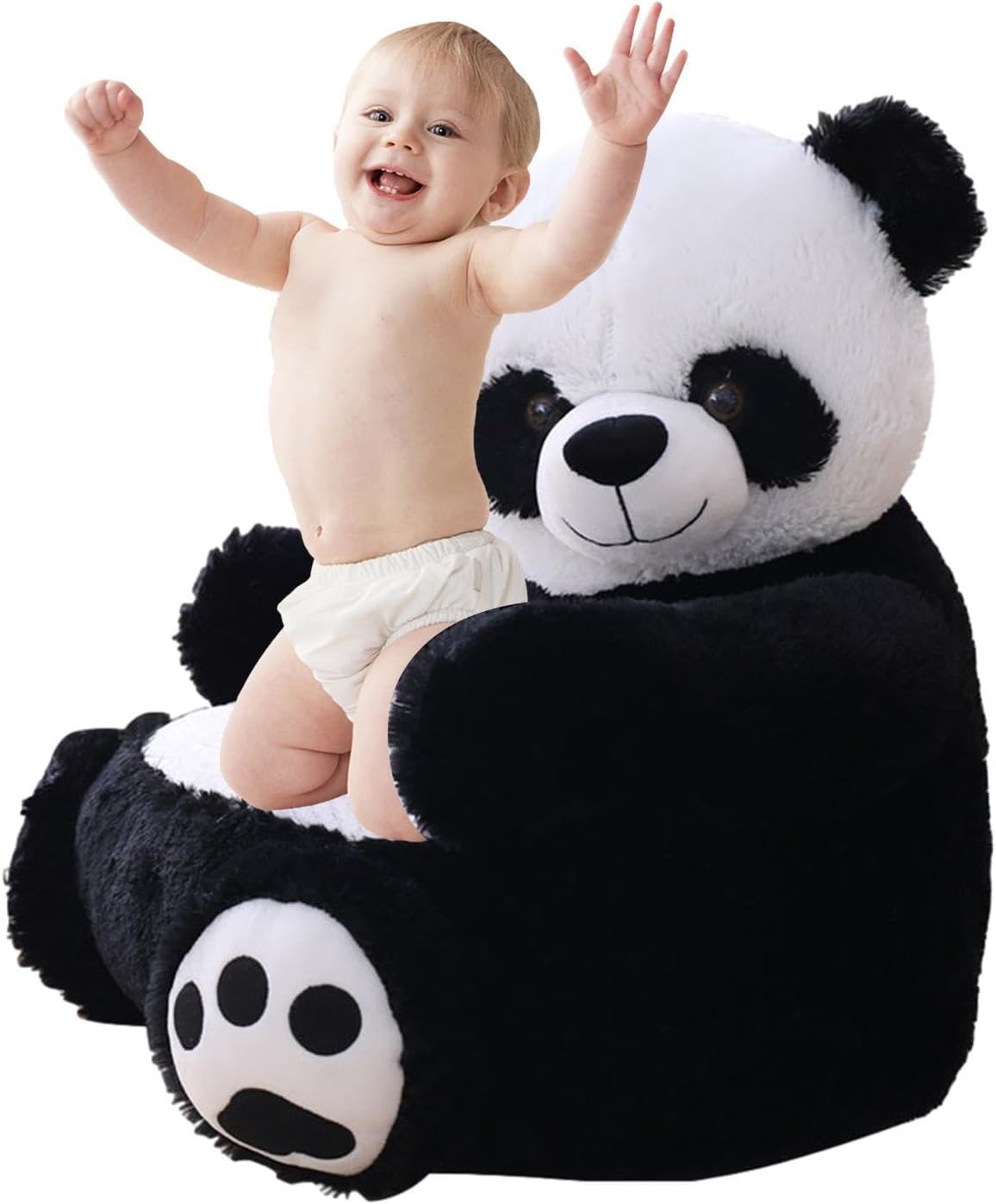 Silla de sofá para niños, sillón de felpa Panda, terciopelo y material de algodón PP, muebles de animales para niños, niños y niñas, cómoda silla