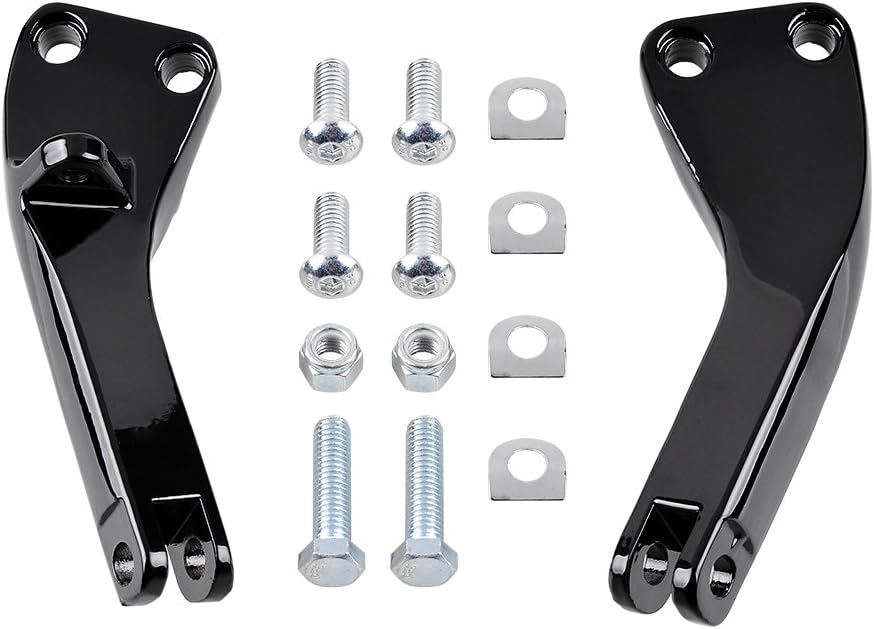 Astra Depot Soporte para estribera trasera negra compatible con Harley Dyna FXD Fat Street Bob Wide Super Glide Low Rider 2006-2017
