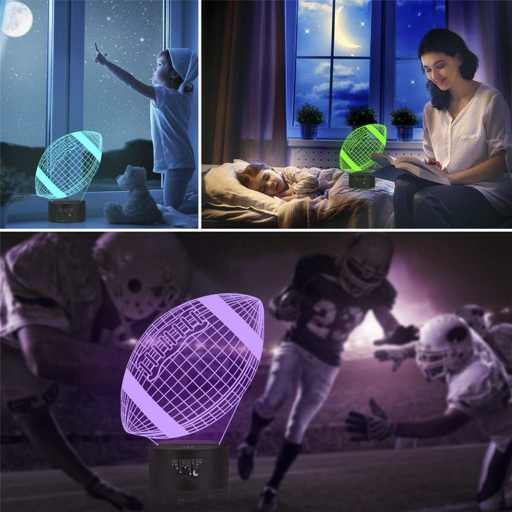 Luz de noche para niños, luces LED 3D, lámpara de ilusión óptica, decoración para dormitorio, luz nocturna con control táctil inteligente, 7colores,