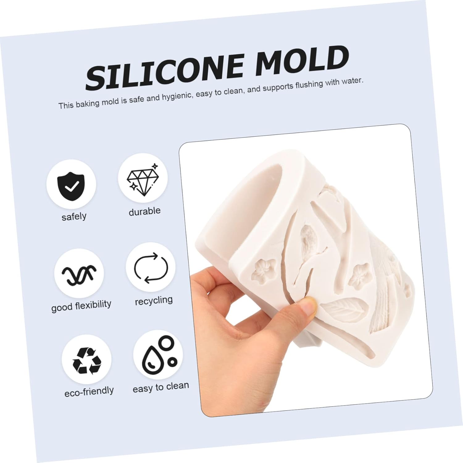 Abaodam 2 moldes de silicona para resina silicona flor animal fondant crayón moldes molde de mano molde de resina encantador molde de galletas molde