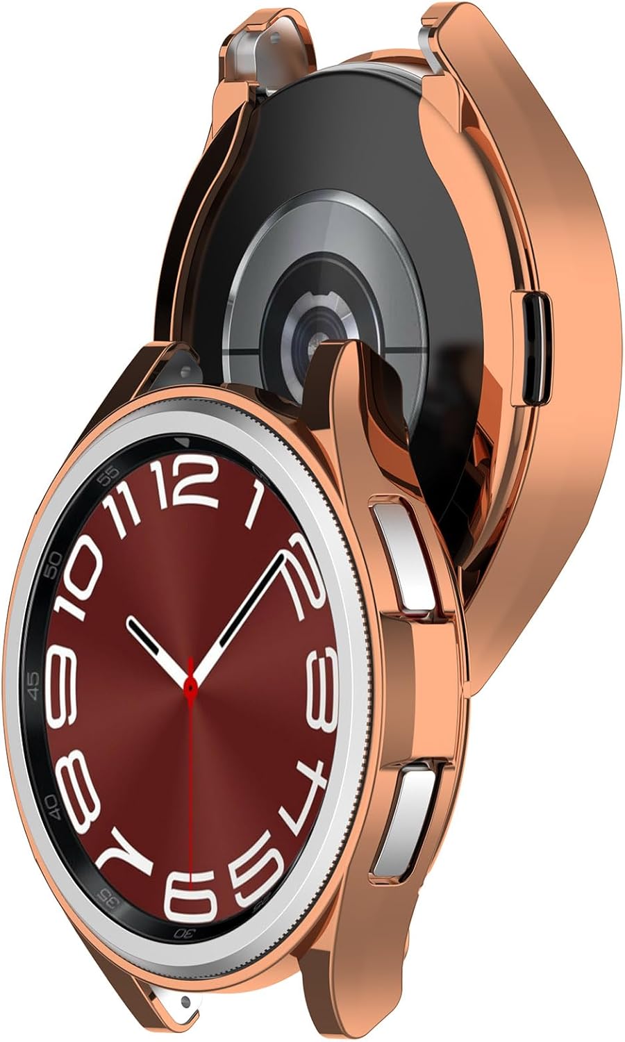Compatible con Galaxy Watch 6 Classic 1.693 in 1.850 in, funda protectora flexible de TPU a prueba de golpes, resistente a los golpes, carcasa
