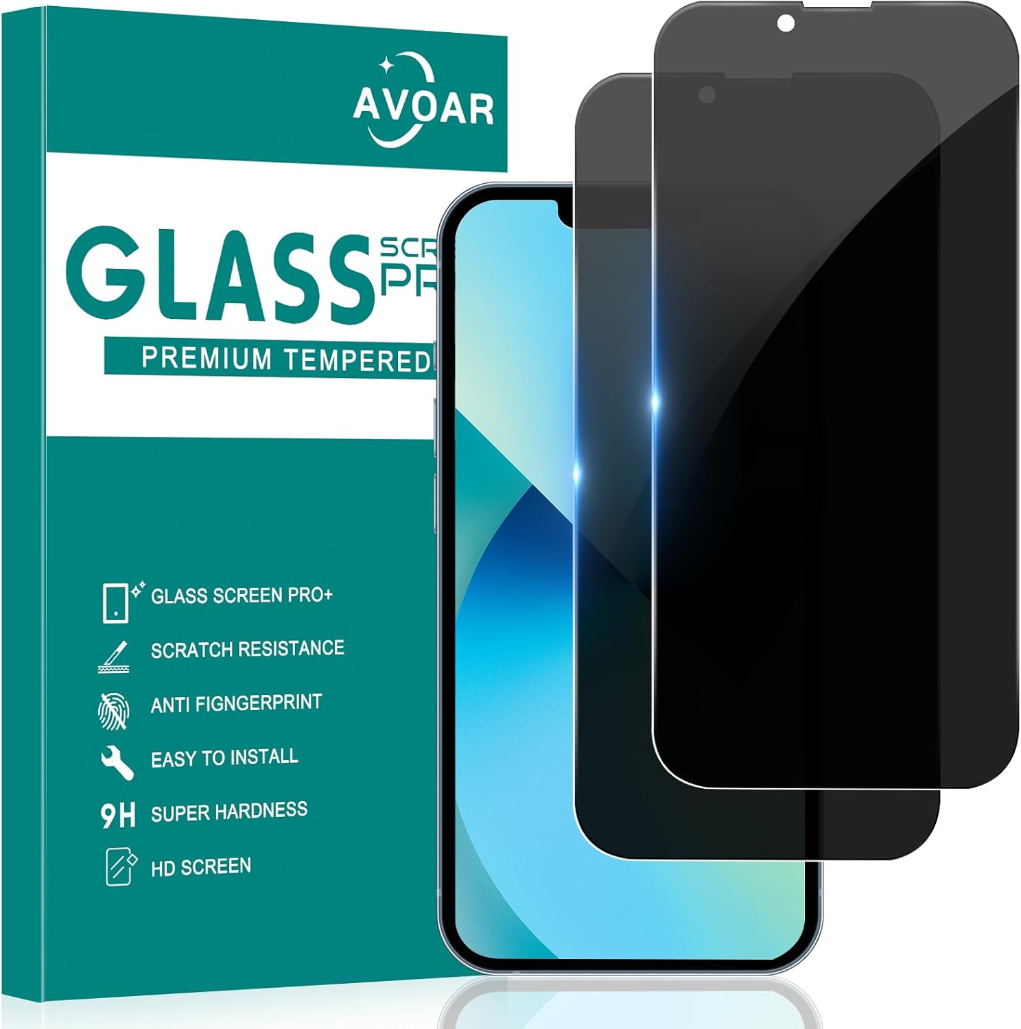 Paquete de 2 protectores de pantalla de privacidad para iPhone 14iPhone 13iPhone 13 Pro, pantalla de privacidad iPhone 13 de 6.1 pulgadas, película