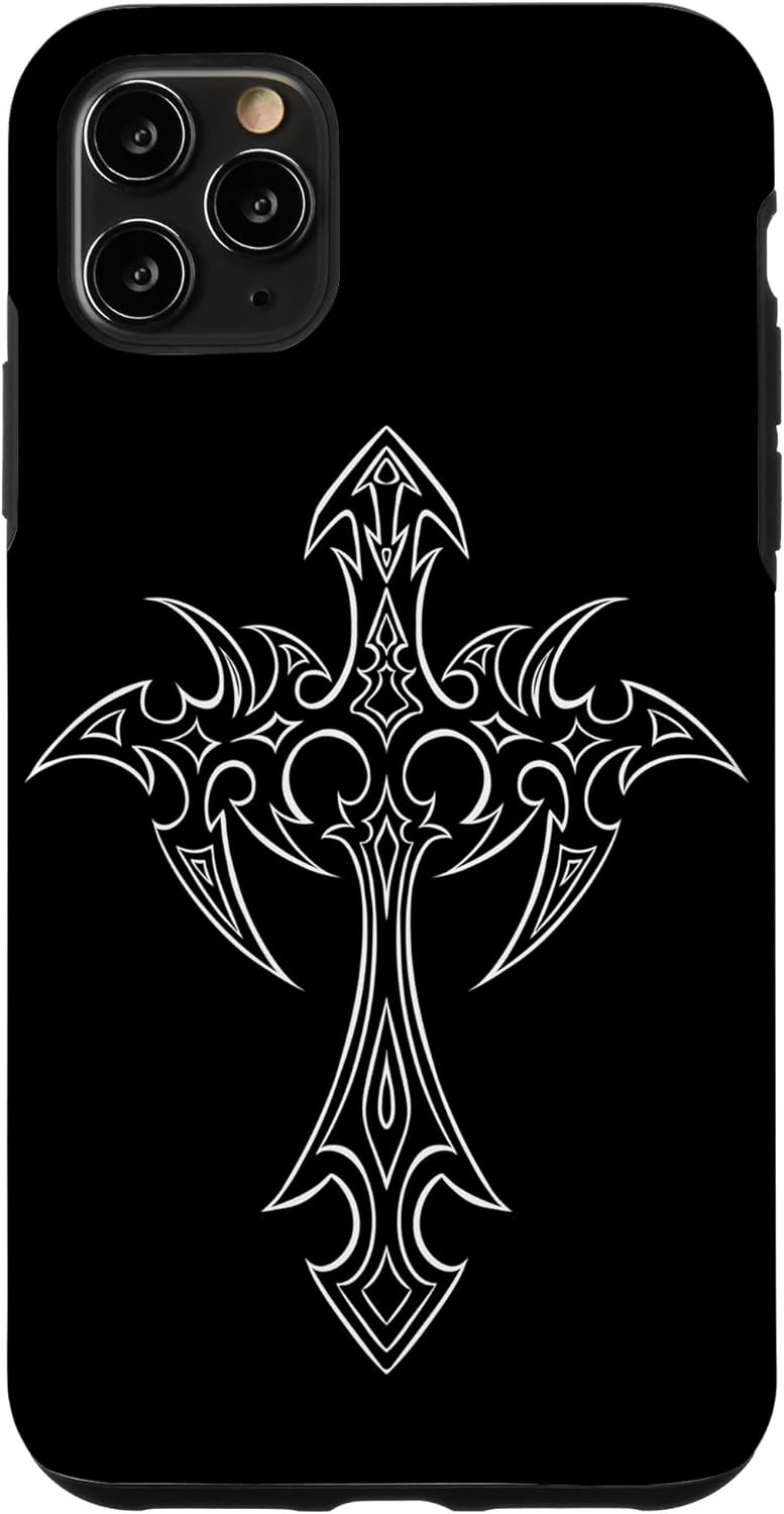 Funda gótica para iPhone 11 Pro Max con cruz gótica grunge Y2k Mall