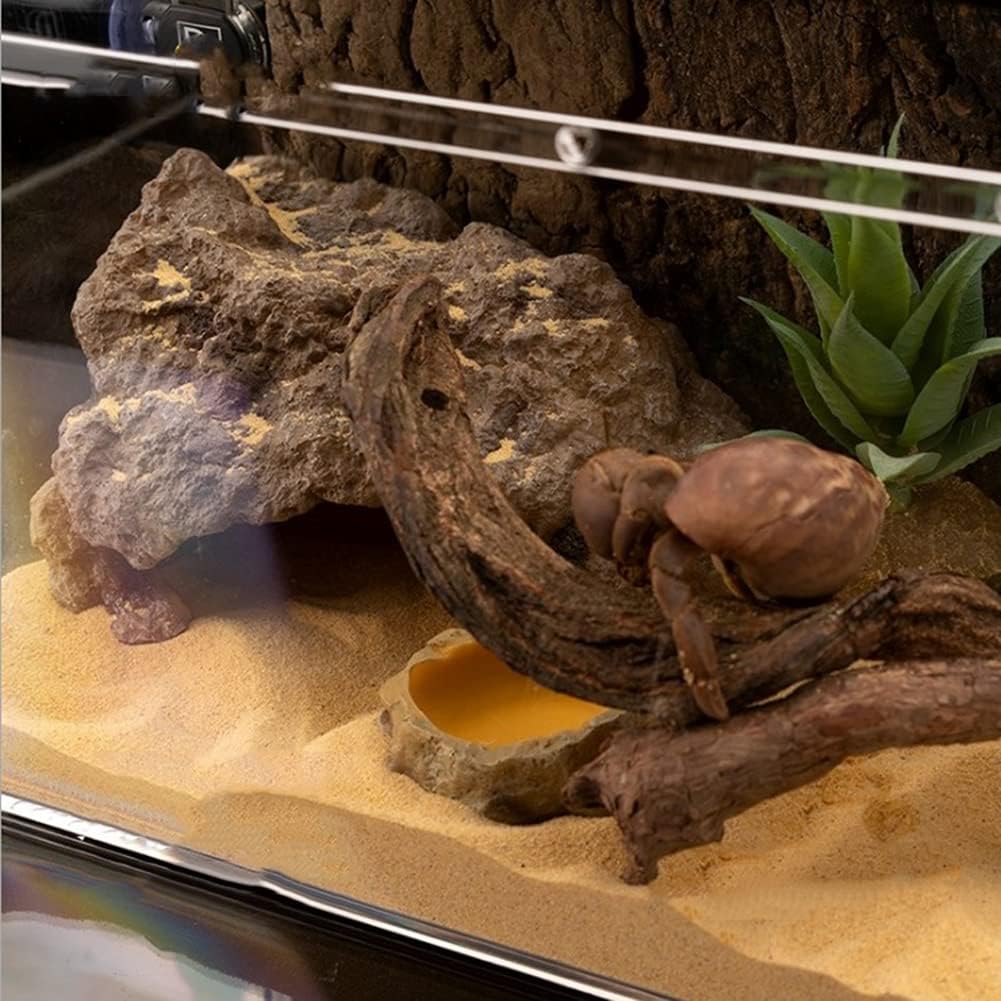 Cueva de piedra de alta simulación Cueva de reptiles y cuevas Accesorios de decoración de terrario Escondite de dragón barbudo para tortugas Geckos,