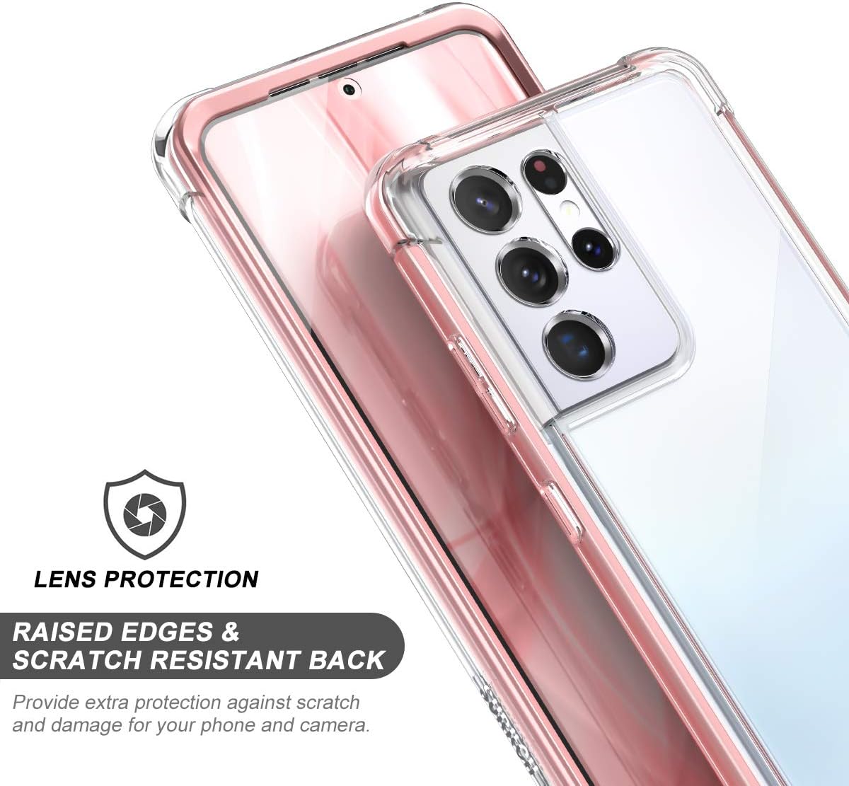 SURITCH Funda Ultra Clear para Samsung Galaxy S21 de 6.8 pulgadas (solo protector de pantalla), protector de pantalla integrado carcasa rígida de