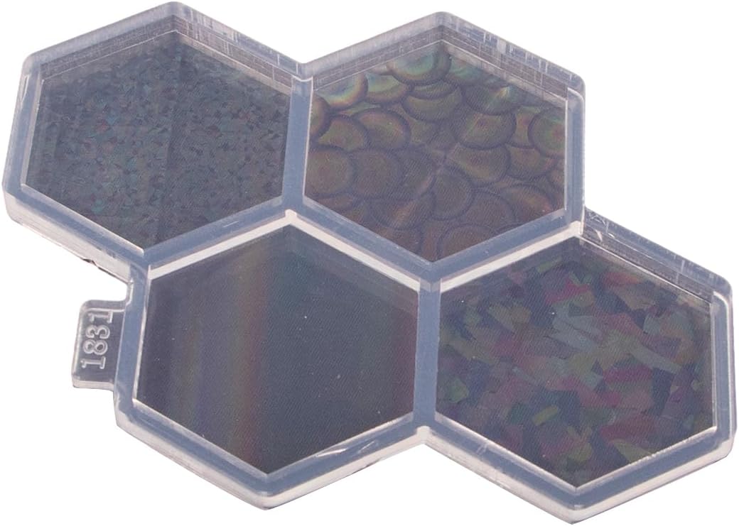 Molde de silicona holográfica con forma hexagonal de 1.7 pulgadas, molde de agarre para teléfono, moldes de resina epoxi, molde de enchufe de