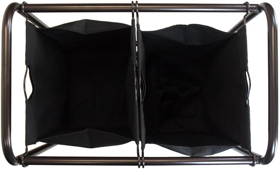 Oceanstar Clasificador de ropa rodante de 2 bolsas, bronce