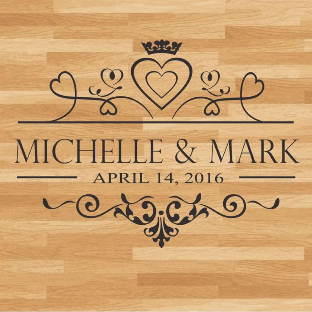 Calcomanía para piso de baile de boda, adhesivo de vinilo con monograma de piso de boda, decoración de fiesta con nombre personalizado y amperio